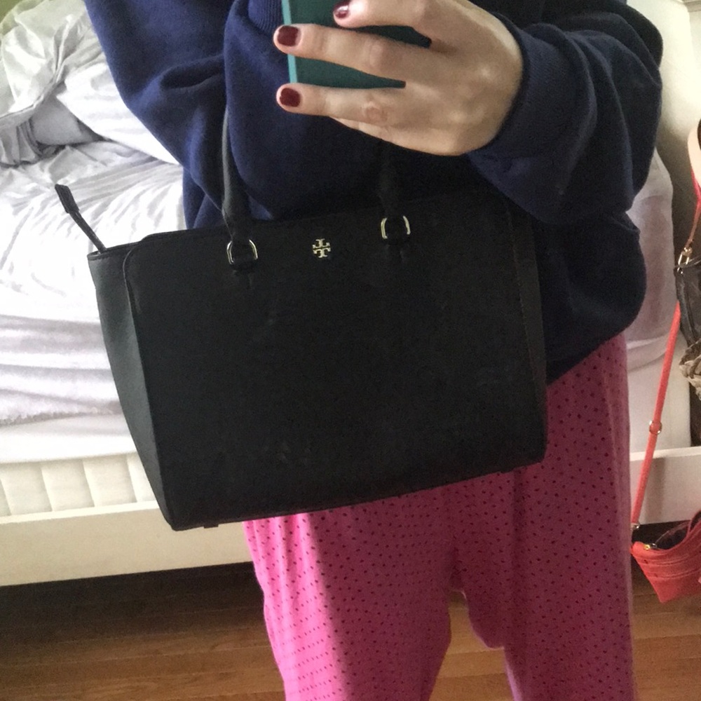 Tory Burch black cross body and handbag.